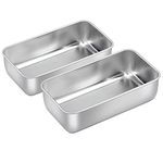 Homikit Loaf Pan Set of 2, 9 x 5 Inch Stainless Steel Loaf Pans for Baking Bread, Medium Metal Meatloaf Cake Pan Great for Home Kitchen, Oven & Dishwasher Safe, Rust Free