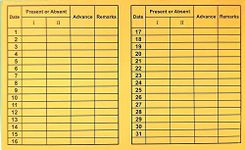 JSMSH Daily Attendance Report for Daily Payroll Wages/Attendance Card for Monthly Attendance and Calculation of Wages/Mix Color Attendance Report (Medium, Pack of 50)