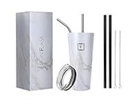 IRON °FLASK Classic Tumbler, Vacuum Insulated Stainless Steel, Hot & Cold, Modern Double Walled [Carrara Marble] [32 Oz]