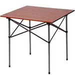 Portal Folding Aluminium Camping Table Square Roll Up Top 4 Person Compact Garden Table with TR Bag