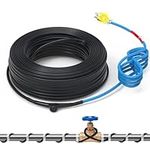 TOPDURE 120V 12FT Self-Regulating Pre-Assembled Water Pipe Heat Cable for Pipe Freeze Protection, Energy-Saving Pipe Heating Cable Keeps Water Flowing at -40°F