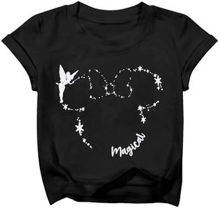 PNORATM Magical Shirts for Girls Animal Kingdom Shirt Kids Girl Magic Princess T Shirts Cute Castle Graphic Tees Vacation Summer Short Sleeve Tops A-Black