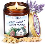 Best Friends - Gifts for Women - I Wish You Lived Next Door Candle - Friendship Birthday Gift for Sister Mom Coworker Classmate Lavender Candle Unique Personalized Spiritual Birthday Gifts for Women