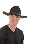 Jacobson Hat Company Men's Felt Cowboy Hat with Star Band, Black, Adult