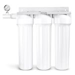 Bepure MF3 Whole House Filtration System| 3 Stage Filtration with Sediment, Activated Carbon & Antiscalant Filters| Main Line Filter| Reduce Turbidity, Chlorine Mud, Smell, scale due to hardness