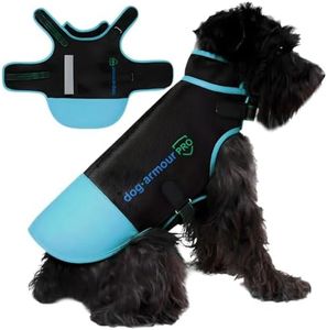 dog armour PRO Protective Dog Harness Vest for Dogs – Shield Your Pet from Raptor and Animal Attacks – Adjustable, Choke Free, Waterproof, Reflective (Medium, Blue)