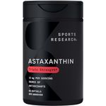 Sports Research Triple Strength Astaxanthin Supplement from Algae w/Organic Coconut Oil - Natural Support for Skin & Eye Health - Non-GMO & Gluten Free - 12mg, 60 Softgels for Adults - 2 Month Supply