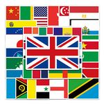 National Flag Stickers 105 Pcs Waterproof World Flag Stickers for Laptop Water Bottle Scrapbook Luggage Helmet Car Bike Suitcase Skateboard,Vinyl Country Flag Stickers for Teens Kids Boys