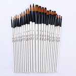 QZTHOU Artist Paint Brush Set, 24Pack Drawing Brushes for Watercolor Acrylic Painting Nail Art, Body Painting, Face Paint, Rock, Gouache Oil Paint & Fabric Paint, with Nylon Tips, for Kids and Adults