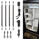 TORCHSTAR LED Safe Lighting Kit, (4) 12?? Linkable light bars + Motion Sensor + Power adapter, Under Cabinet, Gun Safe, Locker, Closet, Under Counter, Shelf, Showcase Lighting, 5000K Daylight