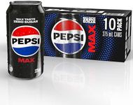 Pepsi Max Zero Sugar Soft Drink Can, 10 X 375ml