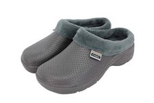 Town & Country TFW6624 Womens Super Soft Fleecy Cloggies (8 UK, Charcoal Dots with Fur)