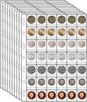 10 Sheets Coin Collection Pages,Coin Binder Inserts Sleeves with 9 Hole for Coin Album,Collecting Binder Protectors for Silver Dollar Bill Quarters Penny Stamp Currency(42 Pockets)