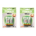 TINKO 8 x AAA 900mAh 1.2v RECHARGEABLE NI-MH BATTERIES FOR CORDLESS PHONE/SOLAR LIGHTS