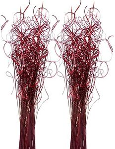 Royal Imports Sparkle Glitter Curly Ting Ting Branches Vase Filler for Wedding, Holiday, Home Decoration, 26-Inch, 75 Stems, Red