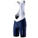 MY KILOMETRE Mens Cycling Bib Shorts with Big Side Pockets Padded Bib Shorts Cycling Bike Shorts Blue