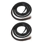 BQLZR Horse Tail Hair for Bow 31 to 31.5 Inch Black Professional Violin Part Pack of 2