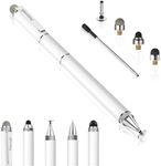 Stylus Pen for Touchscreen - Versatile 4 in 1 High Sensitivity and Precision Tablet Stylus Pen, Universal for iPad,iPhone,Samsung,Android All Capacitive Touch Screens-White