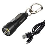 Nitecore TIKI LE 300 Lumens Rechargeable Keychain Flashlight with Red Blue Light and LumenTac USB Cable