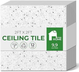 EconoHome 12-Pack Calcium Silicate Ceiling Tiles – Aerolite Ceiling Tiles 24x24, Waterproof, Non-Combustible, Non-Cementitious, Densified Edges – Durable, Thermal Insulation & Sound Absorption