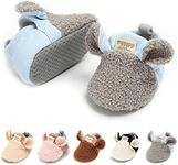 LAFEGEN Baby Booties for Boys Girls with Soft Lining Non Slip Gripper Newborn Infant Slipper Socks Toddler First Walker Crib Shoes 0-18 Months, 01 Grey, 12-18 Months Toddler