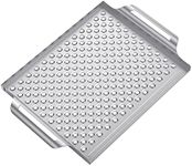 Onlyfire Grill Basket, BBQ Stainless Steel Perforated Grilling Pan with Handles & Sidewall for Vegetables, Fish, Meat, Kabobs