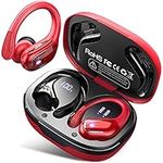 Wireless Earbuds Sport, Bluetooth 5.3 Headphones, Wireless Earphones 75H Playtime and HiFi Stereo Sound with Mic, IP7 Waterproof, Dual LED Display in Ear EarHooks, USB-C, Headsets for Sport, Running