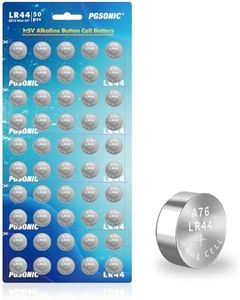 PGSONIC 50 Pack LR44 Batteries, 1.5 Volt Alkaline Button Cell Batteries with Long Lasting Power