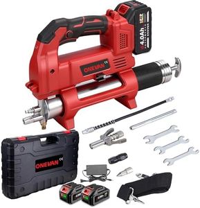 Grease Gun, Electric Grease Gun with 2X4.0A Batteries and Charger, 12,000 PSI, Brushless Motor, 20oz Larger Capacity Battery Powered Grease Gun Kit