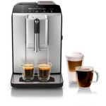 Bosch 300 Series Fully Automatic Espresso Machine with Milk Express (in-cup frother), LCD + Touch Control Panel, OneTouch Milk-based Beverages and 5 Beverage Options, in Silver
