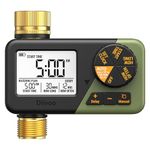 Diivoo Water Sprinkler Timer with Brass Inlet & Outlet, Irrigation Hose Timer with Weekly and Daily Frequency Irrigation, Rain Delay and Manual Watering for Lawns and Gardens