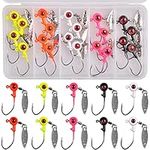 Fishing Jig Heads Crappie Fishing Lures 20Pcs Fishing Jig Hooks with Under Spinner Jig Heads for Bass Trout Walleye Saltwater Freshwater Fishing(1.75g-20pcs)