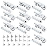 HIMOMO Window Sash Locks, 10 Pack Cam Action White Window Locks, Window Latches with Keeper Diecast, Sliding Window Parts, Replacement Sash Locks for Sliding Windows Double Hung Windows