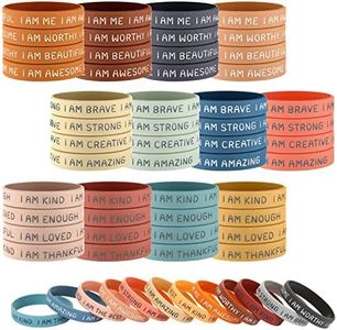 Sratte Inspirational Silicone Wristbands Rubber Stretch Unisex Bracelets Student Christmas Gift Stocking Suffers for Class(Bright Color)