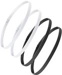 Seeotwo 4 Pieces Thick And Slim Non-Slip Elastic Sports Headbands - Athletic Skinny Hair Headband For Women, Men, Boys, Girls - Silicone Grip Hairband Mini Stylish Sweat Band (Black, White)