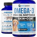 Omega 3 Fish Oil for Dogs - Better Than Salmon Oil for Dogs - Dog Fish Oil Supplement - Reduce Shedding & Itching - Supports Joints, Brain, Heart Health- Dog Skin & Coat Supplement - Fish Oil Capsules