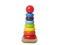 shumee Wooden Rainbow Stacker Rings Toy (1 Years+) | Multicolor | STEM Learning | Made in India | Non Toxic Colors | Organic & Safe