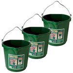 Farm Innovators FB-120 24 Quart Plastic Flat Back Heated Bucket with Metal Handle, Built in Thermostat, and Hidden Cord Compartment, 120 Watt (3 Pack)