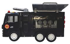 SHIPEASE Friction Powered Police Patrol Trucks Toy for 3+ Years Old Kids Boys Girls Army Truck with Lights Music Pull Back Vehicles (Multicolor)