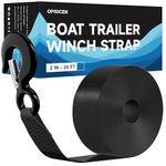 Boat Trailer Winch Strap with Hook (2 Inch x 20 Foot) - 10000 lbs Breaking Strength Heavy Duty Hand Crank Strap Replacement for Boat and Jet Ski, Towing Boat Trailer Strap