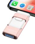 256GB Flash Drive for iPhone Photo Stick, Thumb Drive USB Stick High Speed Transfer USB Drives External Picture Video Storage Memory Expansion for iPhone/iPad/PC (Pink)