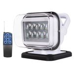 QQBE Remote Control Spotlight for Truck, LED Search Light for Truck, Auto-Reset 360° Rotation, 6 Strong Magnets Boat Spot Light for Offroad Pickup SUV UTV Rescue 50W 5000LM 12V 24V
