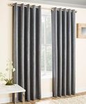 THERMAL LINED CURTAINS *VOGUE* EYELET HEADER - GREY - 66" x 90"