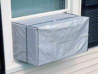 Dependable Industries Vinyl Window Air Conditioner Cover 18" x 27" x 16" Weatherproof AC Protector with Straps for 5-10,000 BTU Units Reduce Heating Costs Prevent Dust Debris, Stop Cold Air Drafts