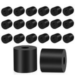 Supkiir 20Pcs Multi Purpose Rubber Spacer, 1" OD x 3/8" ID x 1" Thickness Anti Vibration Rubber Bushing, Black Tear Resistant Rubber Washers Round Solid Neoprene Washers for Home Car Motor Accessories