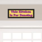 This Kitchen is for Dancing Sign: Framed Kitchen Signs Wall Decor - Farmhouse Kitchen Wall Art - Rustic 15.7" × 6.1 Dining Room Decorations Yellow