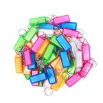 WeKonnect ; Multicolor Keyring & Keychain With Name Tag Labels (Made In India) (Pack Of 25) | Plastic, Multi-Coloured