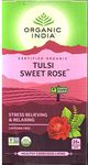 ORGANIC INDIA Tulsi Sweet Rose Infusion Tea - 25 Tea Bags (Pack of 2)