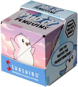 Shashibo Pudgy Penguins Shape Shifting Box – STEM Fidget Toy with Ultra Strong Magnets, Puzzle Cube Transforms into 100+ Shapes, Sensory Gift for Kids, Teens, and Adults (Polly)