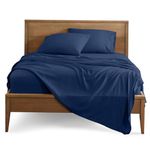 Bare Home Queen Sheet Set - 1800 Ultra-Soft Microfiber Queen Bed Sheets - Double Brushed - Queen Sheets Set - Deep Pocket - Bedding Sheets & Pillowcases (Queen, Dark Blue)